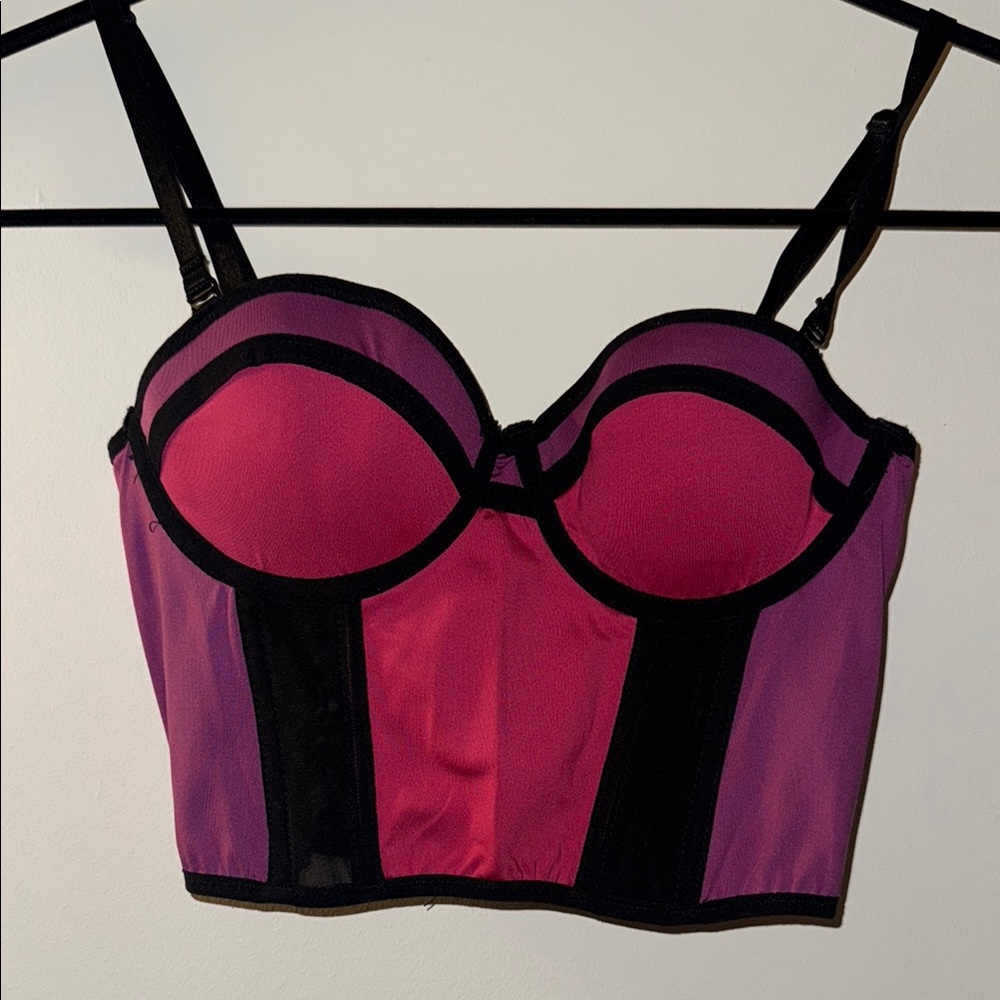 Stylish Pink and Black Bustier